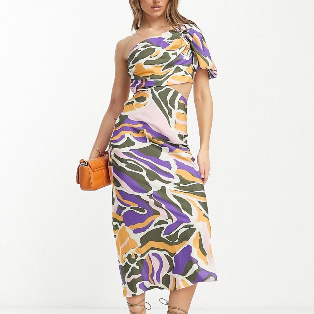 Abstract print midi dress